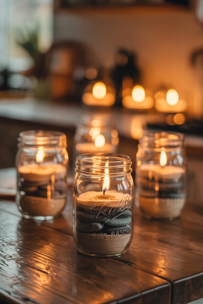 Glass Jar Candle Holders