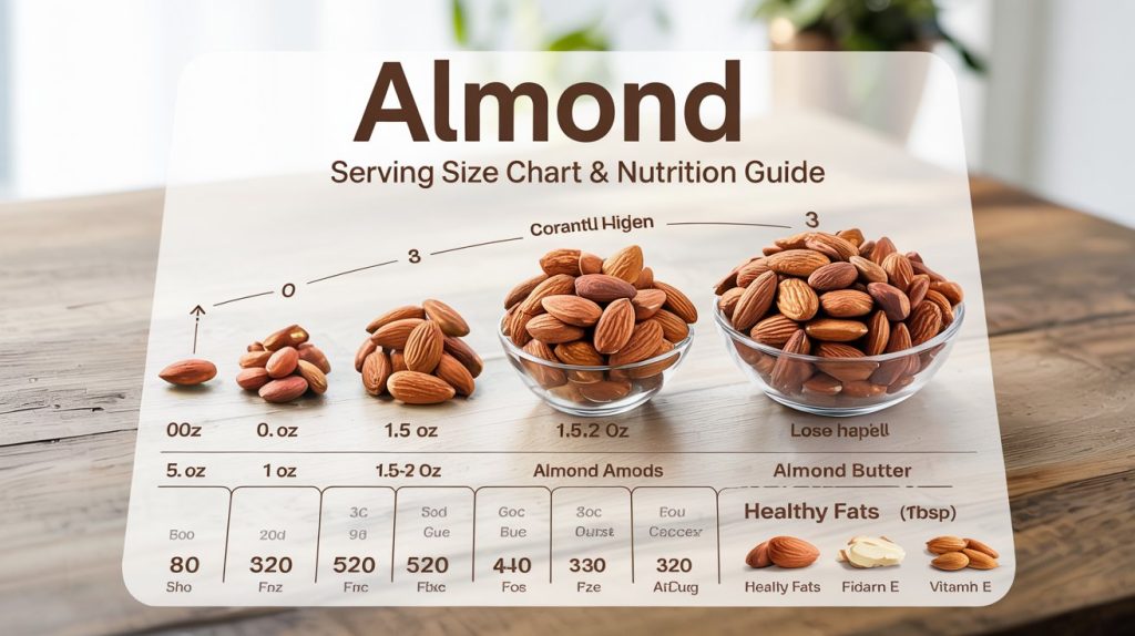 Almonds Serving Size Chart: How Many Almonds Are in Serving? Almonds Serving Size Chart: How Many Almonds Are in Serving?