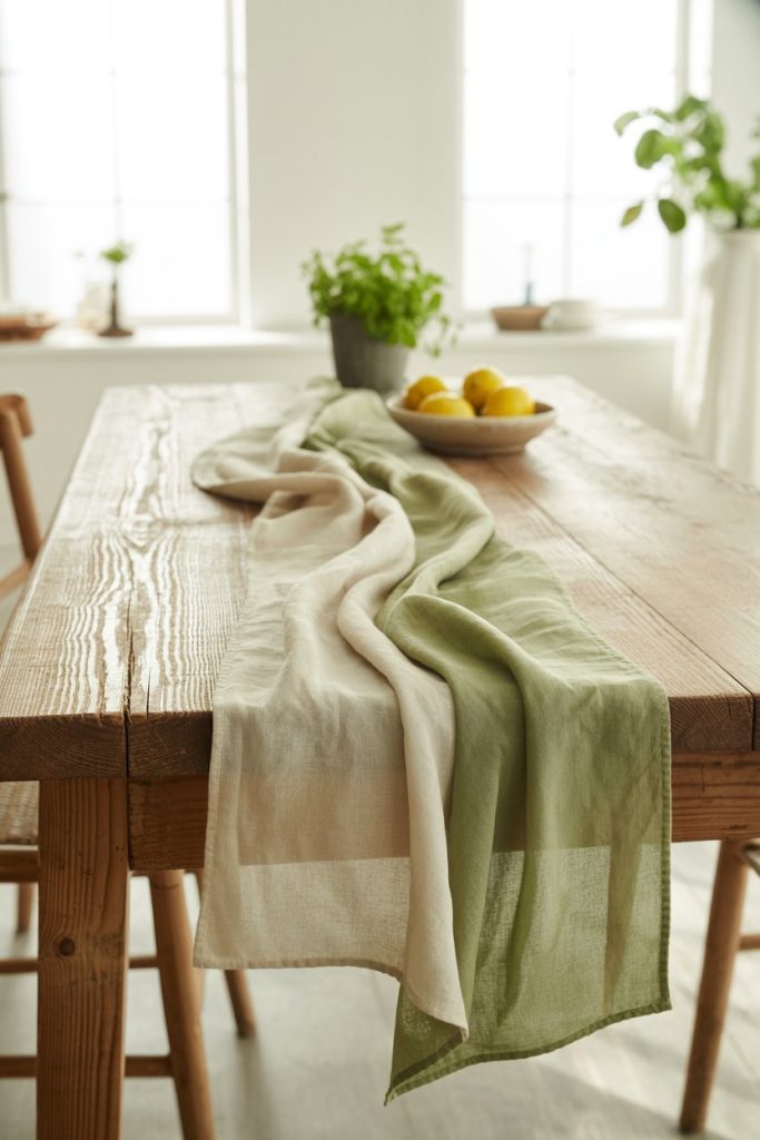 Light Linen Table Runner