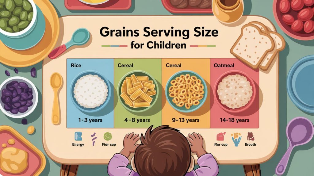 Grains Serving Size for Children: A Simple Portion Guide Grains Serving Size for Children: A Simple Portion Guide