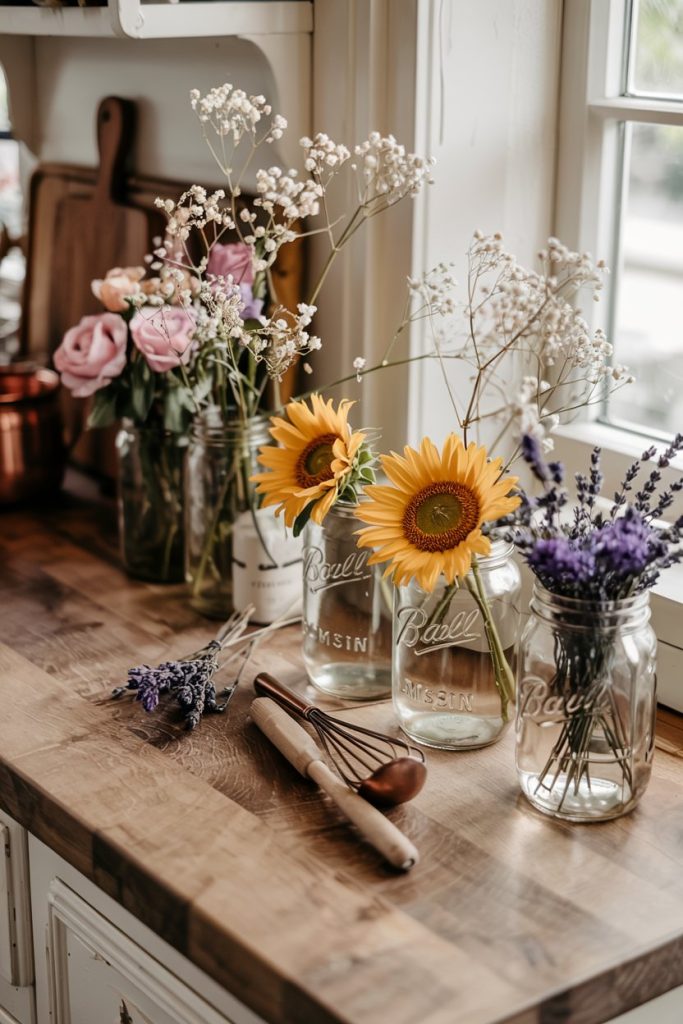 Mason Jar Summer Display