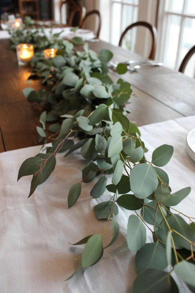 Minimal Green Garland Across Table
