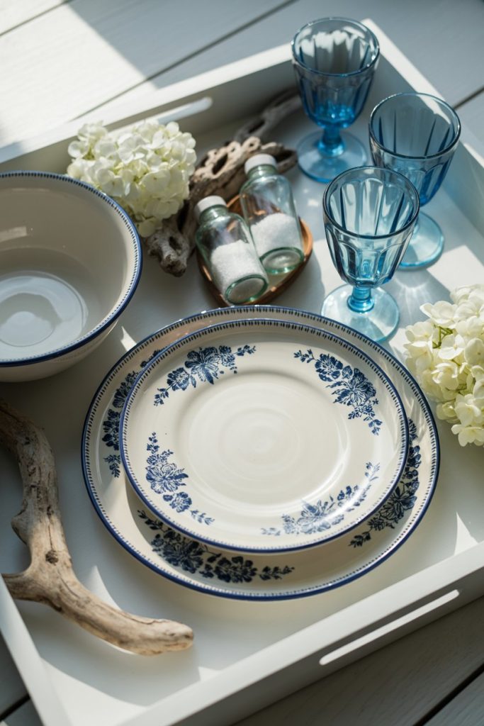 Blue & White Summer Tray