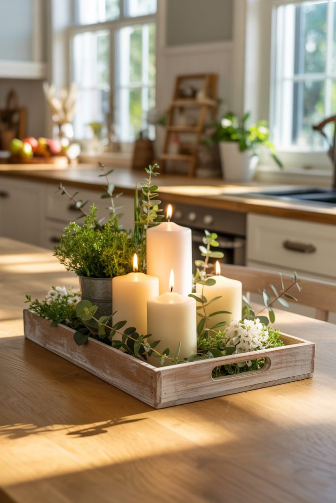 Wooden Tray with Summer Decor