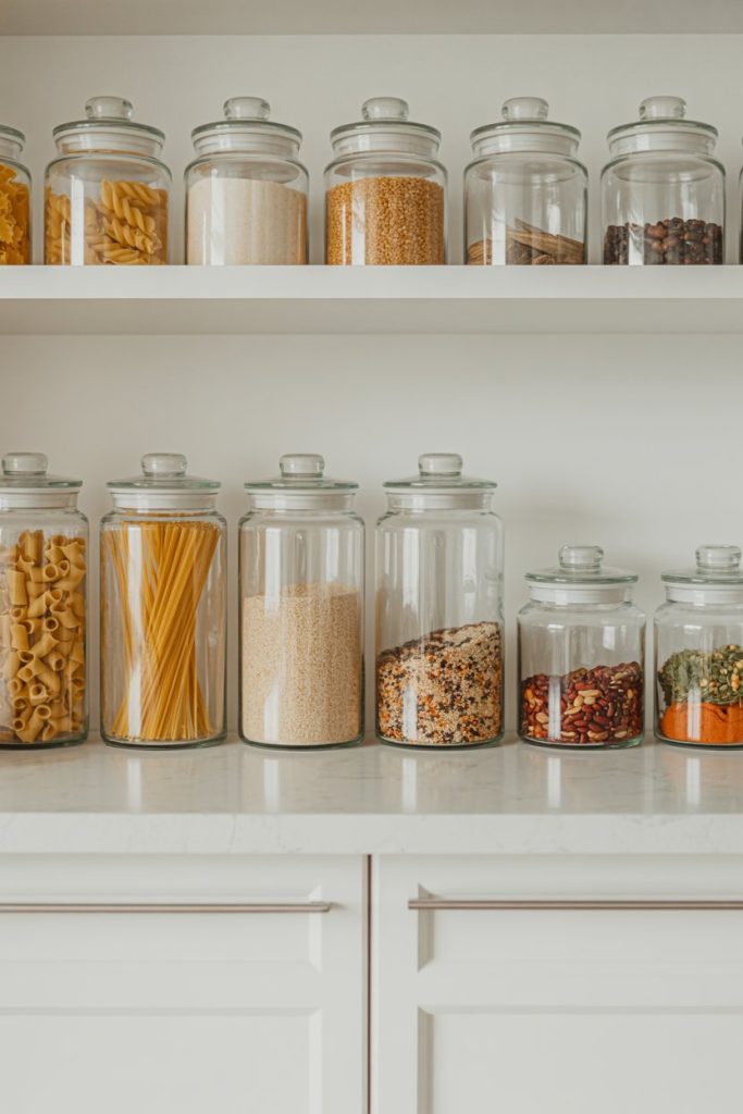 Clear Jar Pantry Display