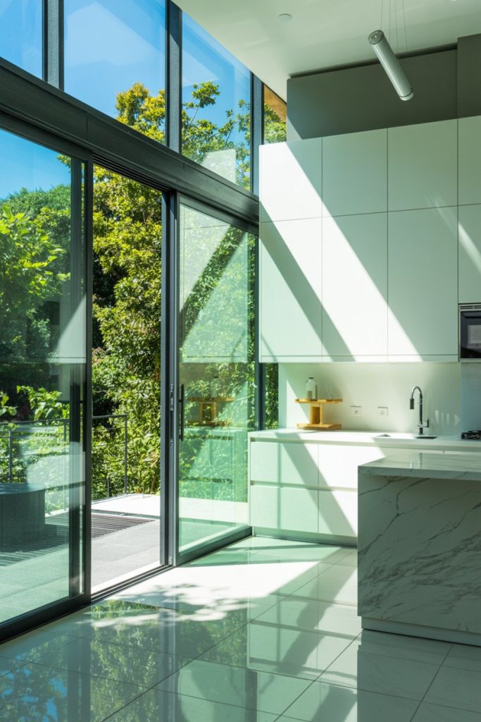 Open Summer Kitchen with Large Windows