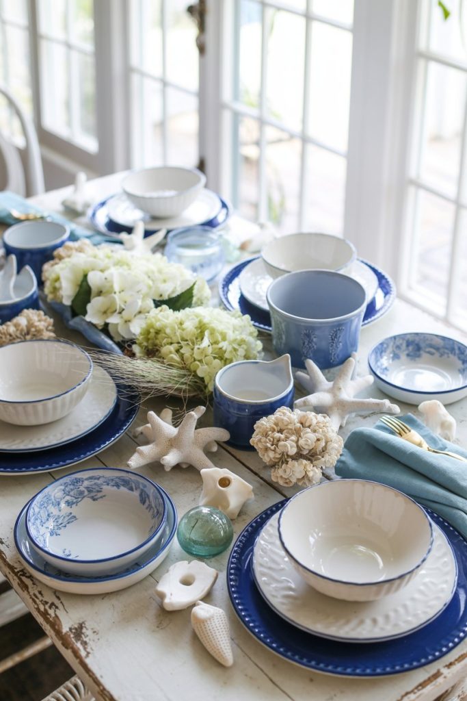 Blue & White Coastal Centerpiece