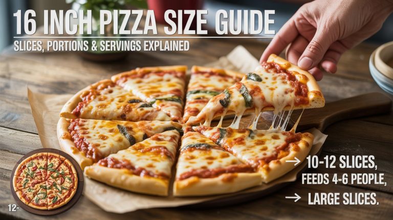 16 Inch Pizza Size Chart: Slices, Servings, and Portion Guide