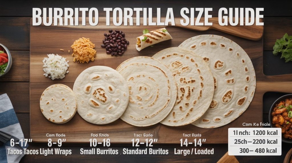 Burrito Tortilla Size Chart: Choosing the Right Wrap Size Burrito Tortilla Size Chart: Choosing the Right Wrap Size