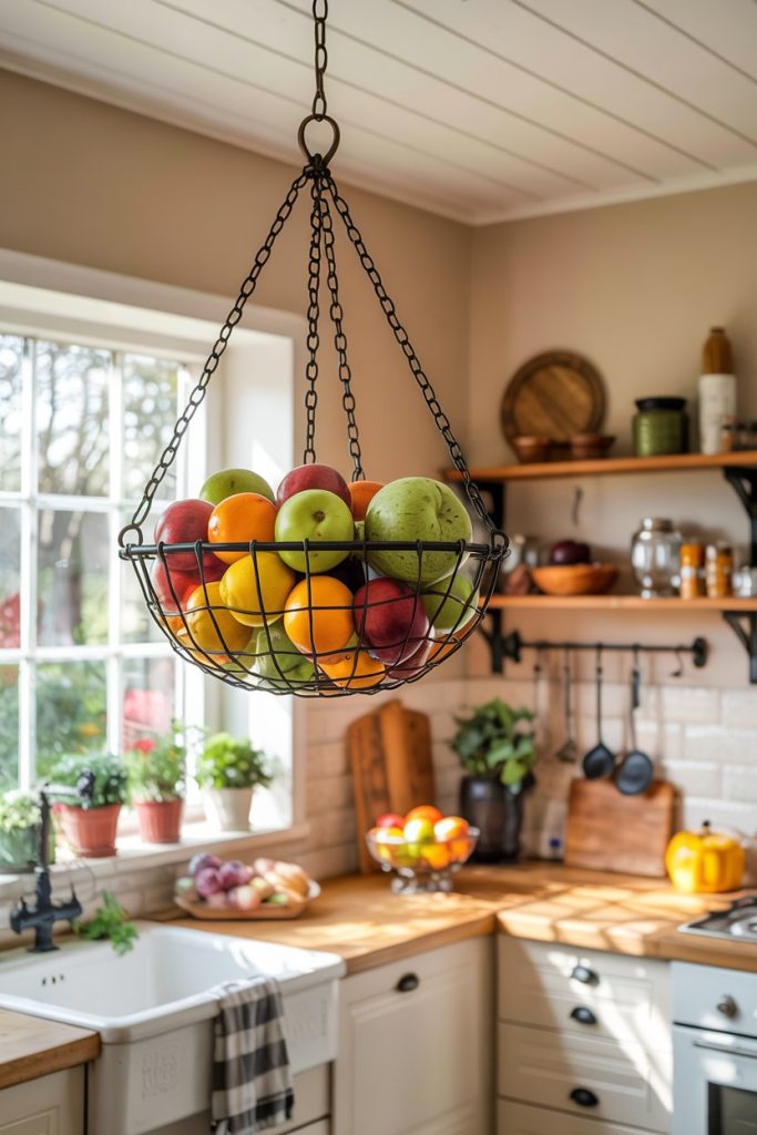Ceiling-Mounted Fruit Basket