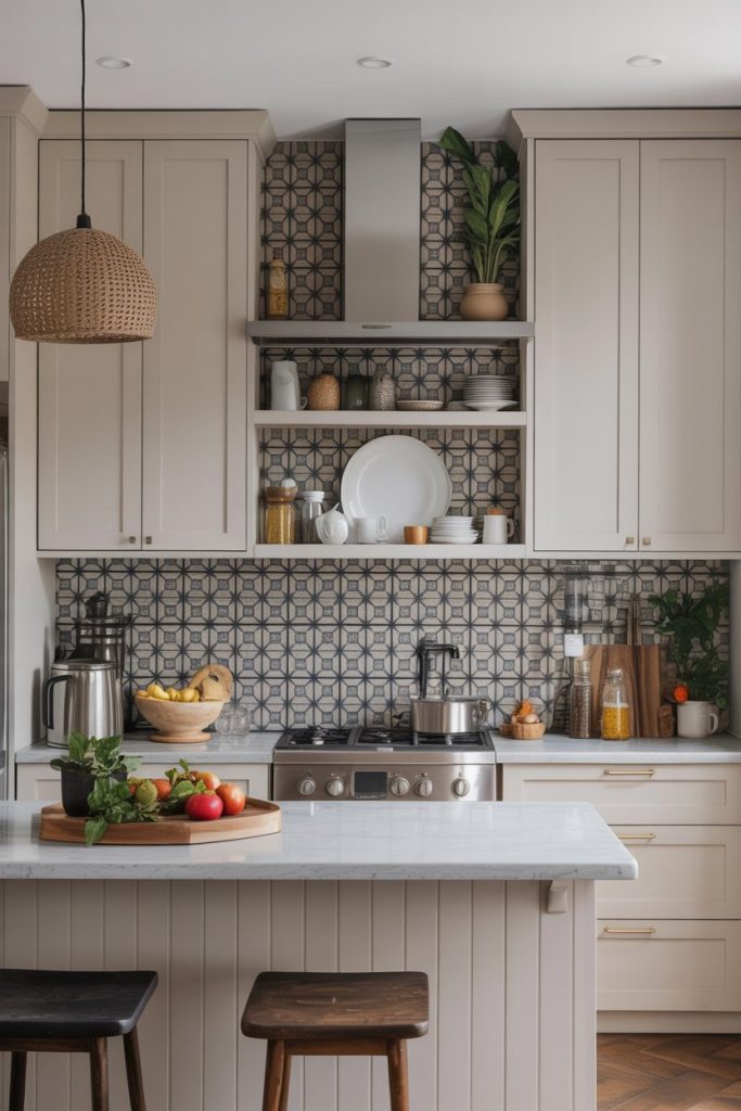 Coffee Bar with Statement Backsplash