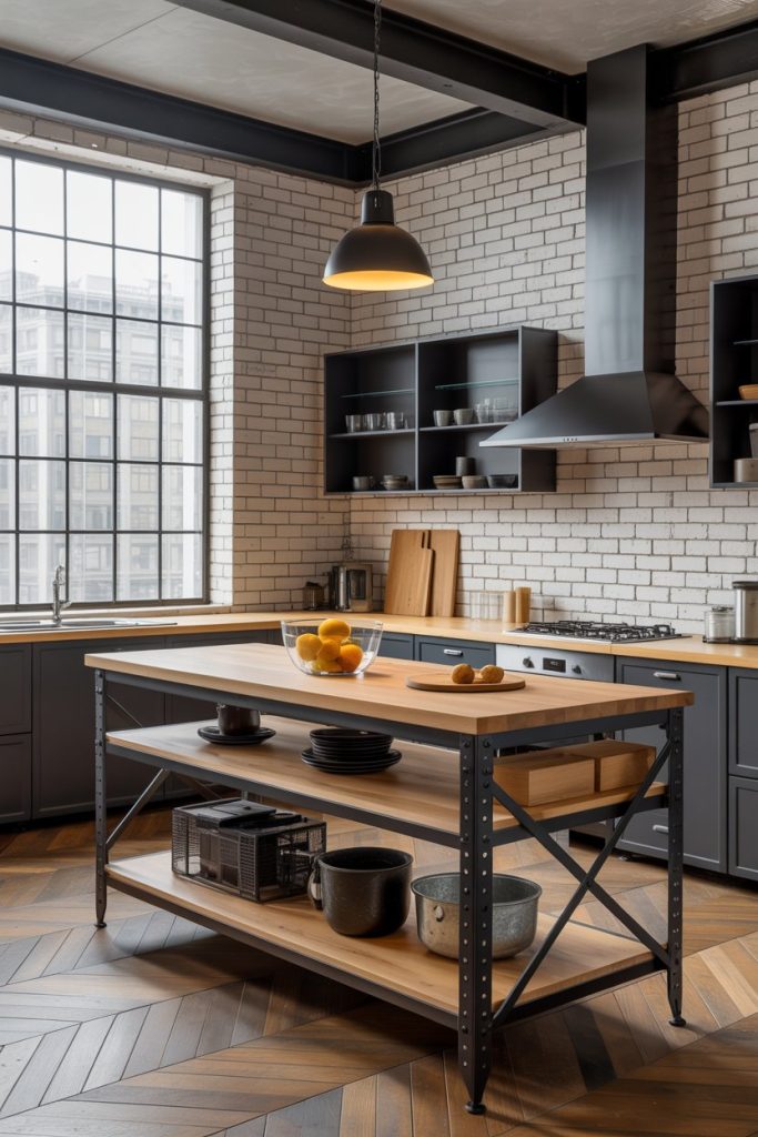 Industrial Metal Frame Island