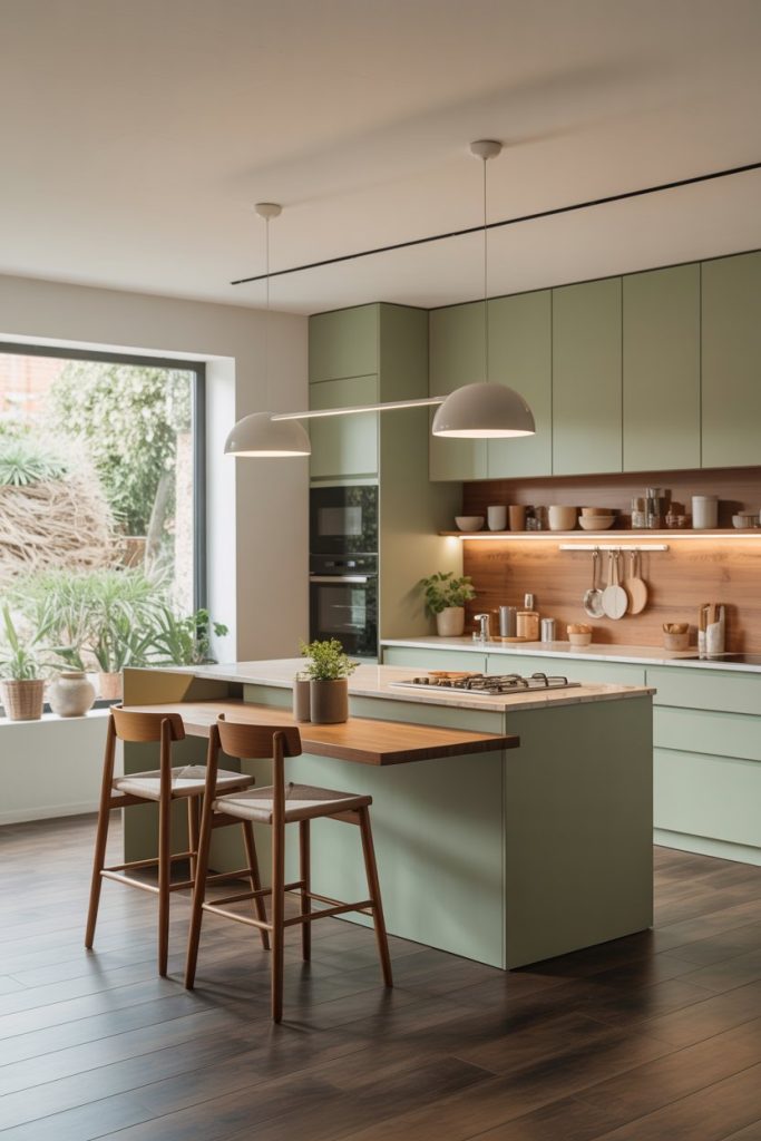 Island with Built-In Dining Table