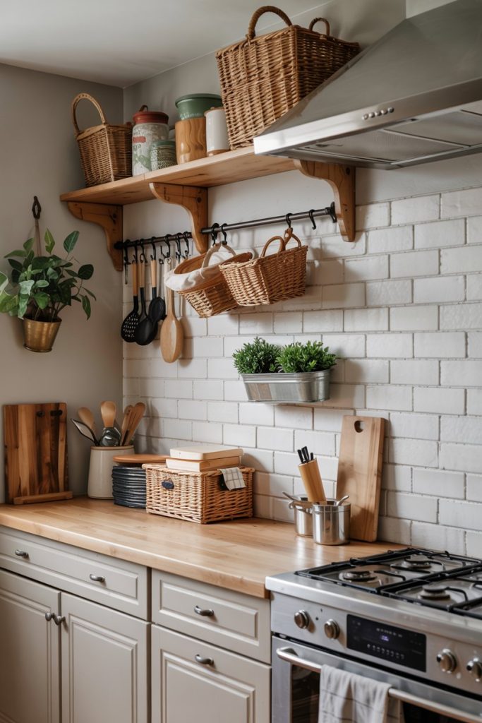 Wall-Mounted Hanging Basket Rail