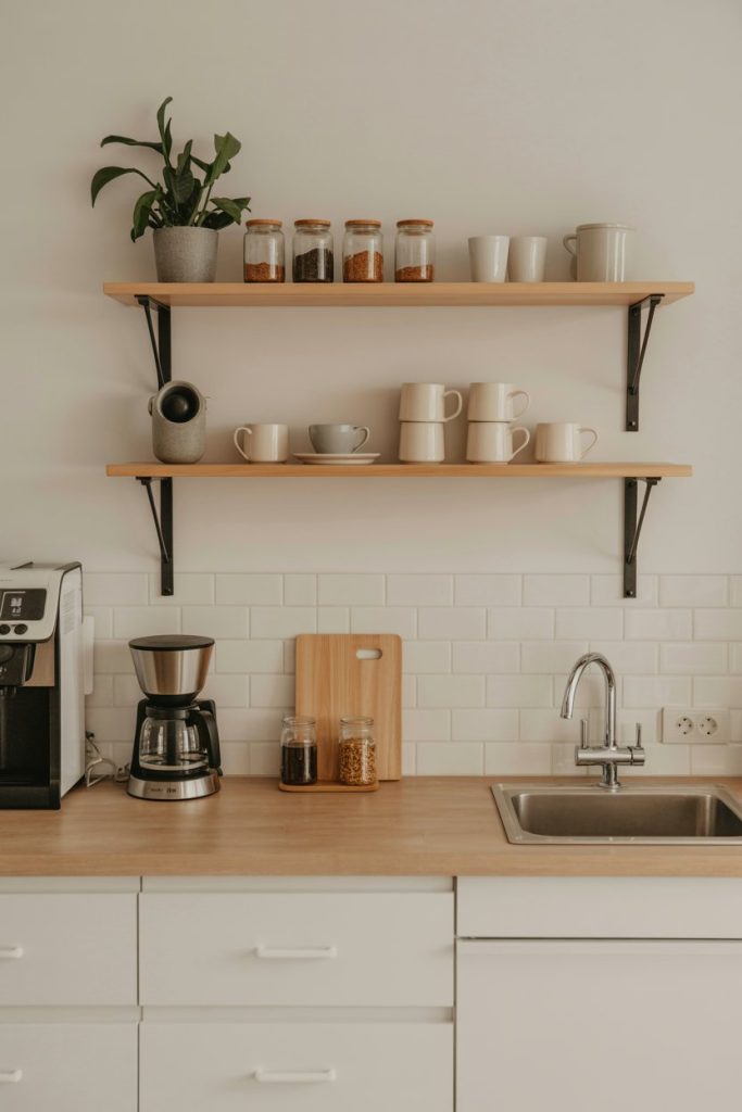 Floating Shelf Coffee Station