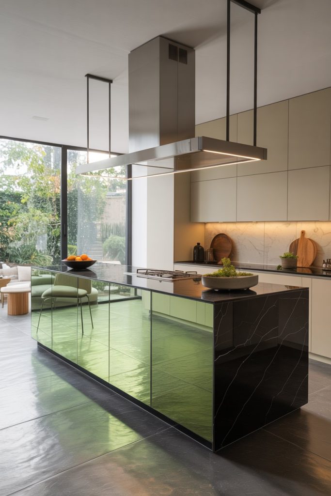 Glass Accent Island Design