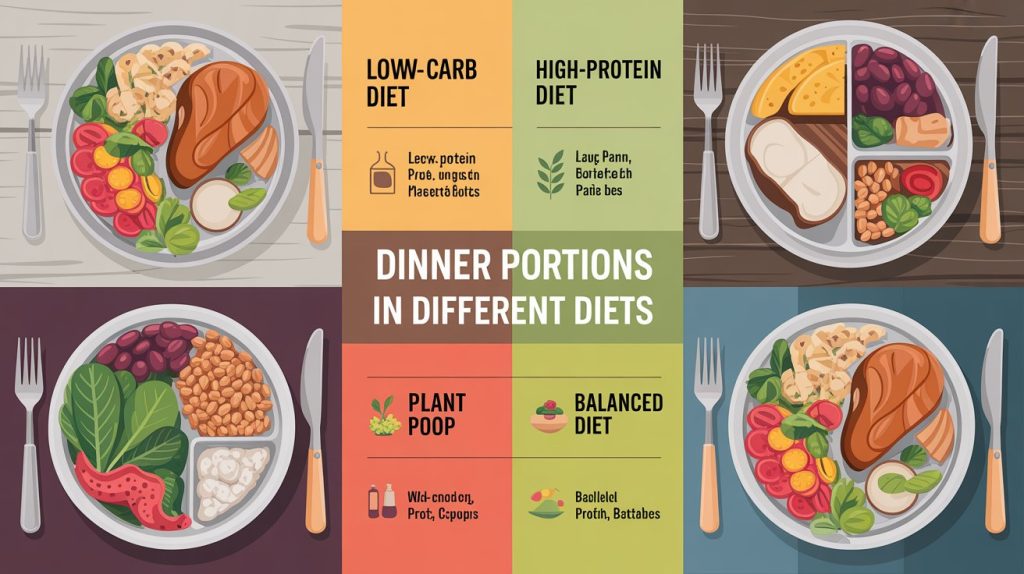 Dinner Portions in Different Diets