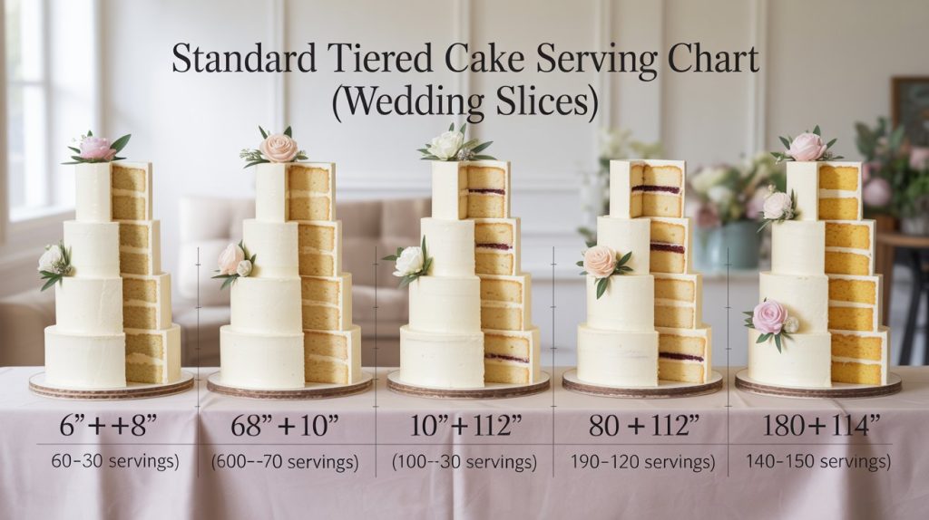 Standard Tiered Cake Serving Chart
