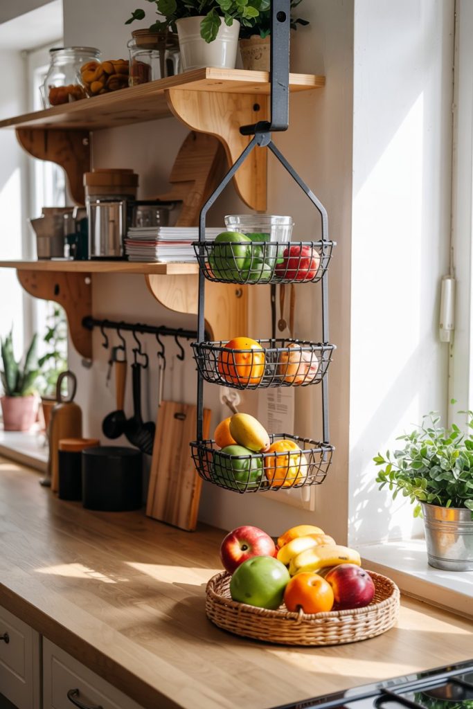 Tiered Hanging Wire Basket Organizer