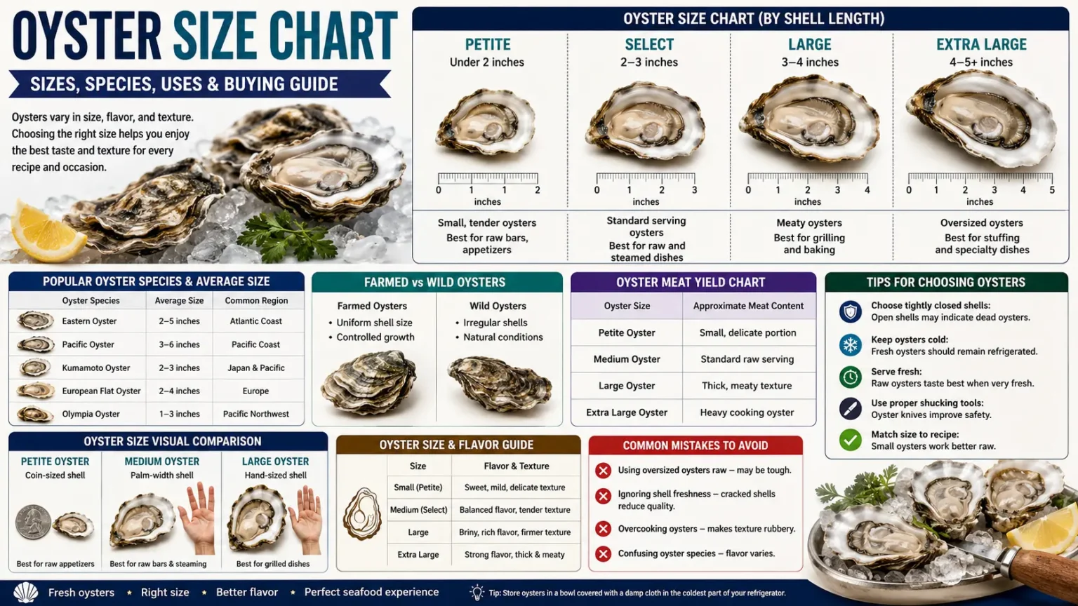 Oyster Size Chart: Complete Guide To Oyster Sizes And Types