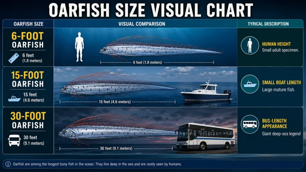 Visual Guide: Oarfish Sizes