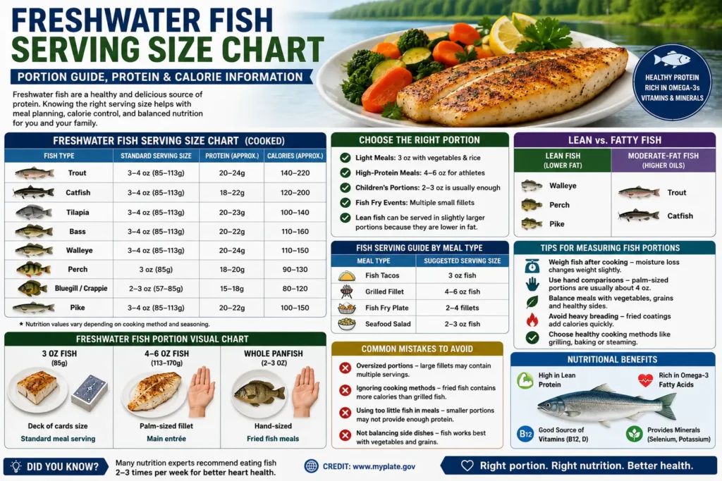Freshwater Fish Chart: Guide To Fish Portions And Meal Sizes Freshwater Fish Chart: Guide To Fish Portions And Meal Sizes