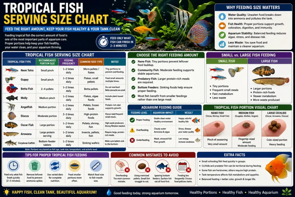 Tropical Fish Serving Size Chart: Guide To Fish Feeding Portions