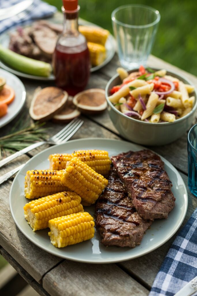 BBQ Dinner Plate with Pasta Salad
