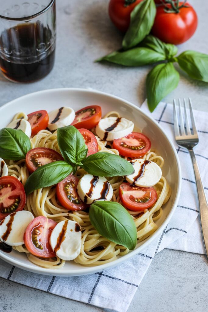 Caprese Pasta with Mozzarella