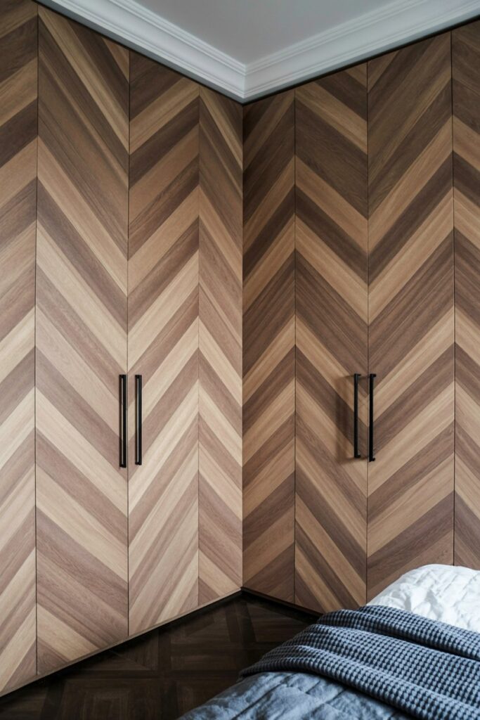 Chevron Pattern Closet Doors