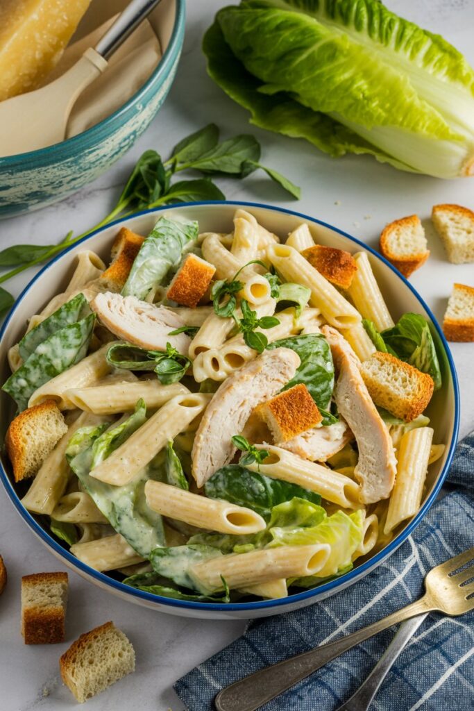Chicken Caesar Cold Pasta Salad