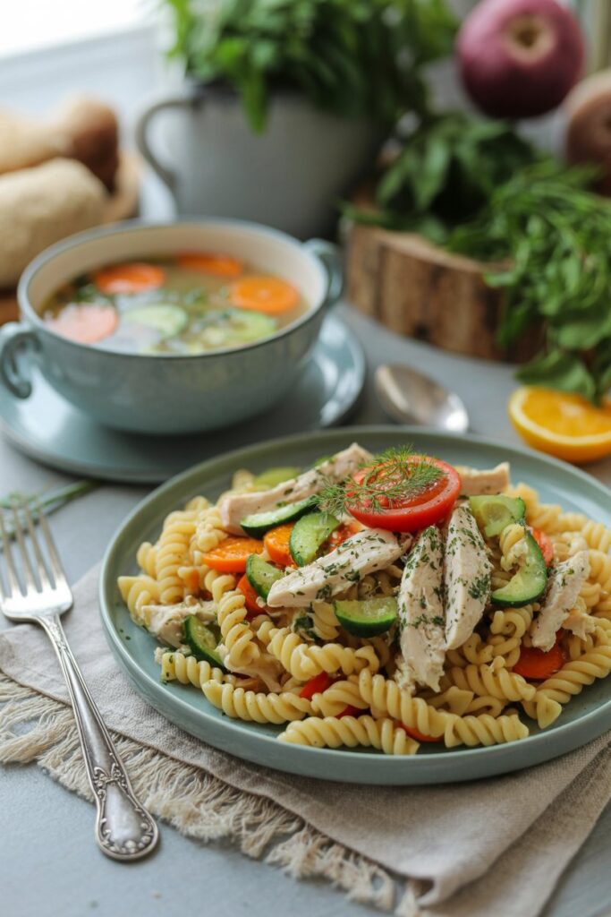 Chicken Pasta Salad with Soup Pairing