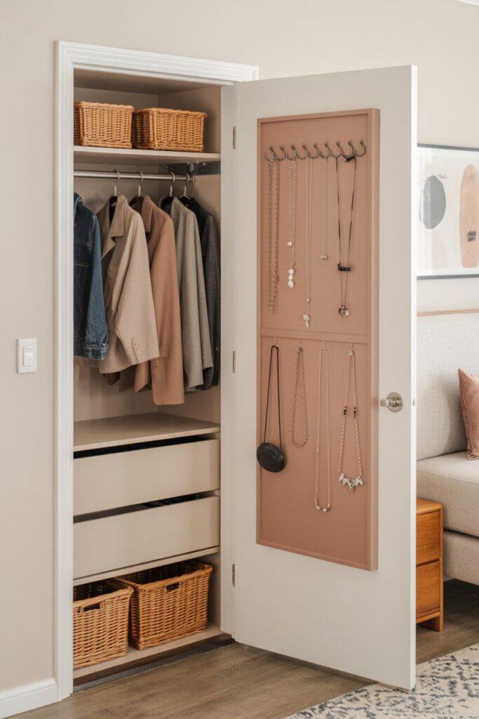 Closet Door Hidden Jewelry Organizer