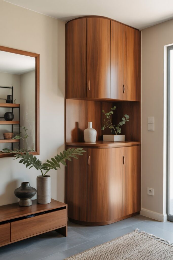 Hidden Corner Entryway Cabinet