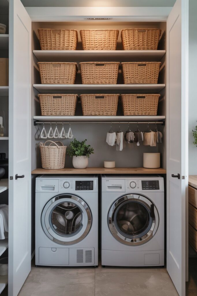 Over-Door Hidden Laundry Storage