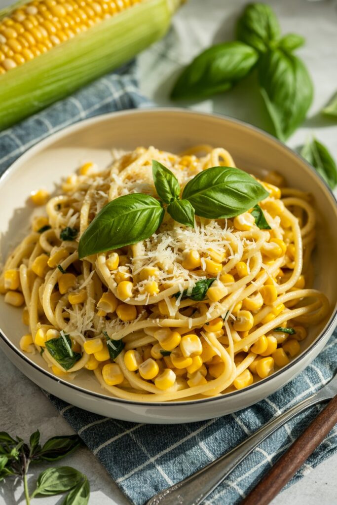 Corn & Basil Pasta