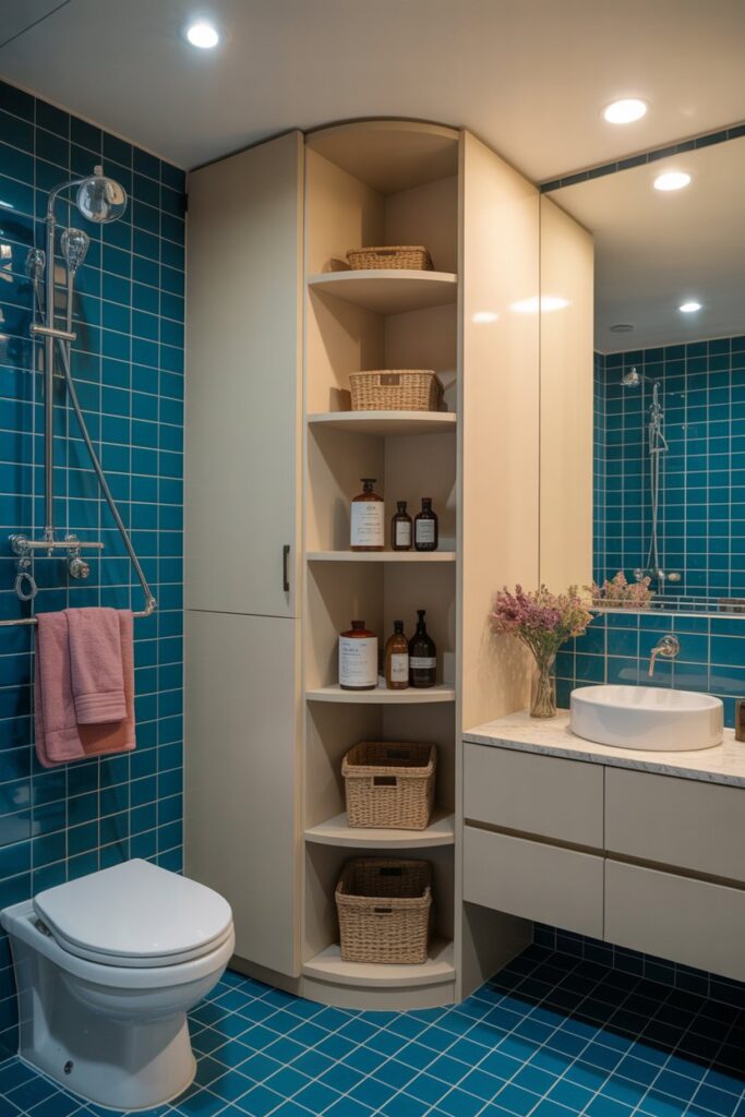 Corner Closet with Open & Closed Storage