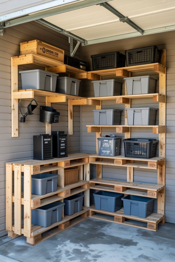 Corner Pallet Garage Storage