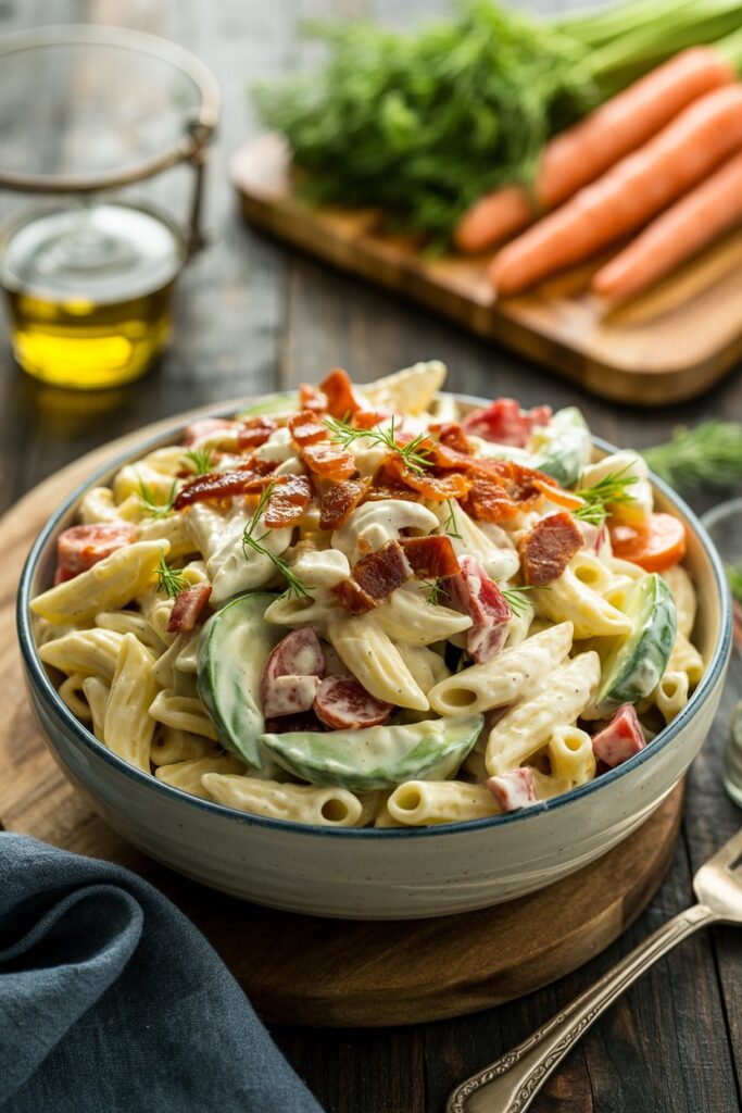 Creamy Bacon Chicken Pasta Salad Dinner