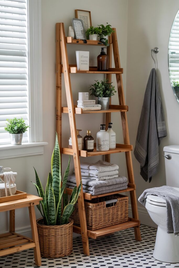 Hidden Storage Ladder Shelf