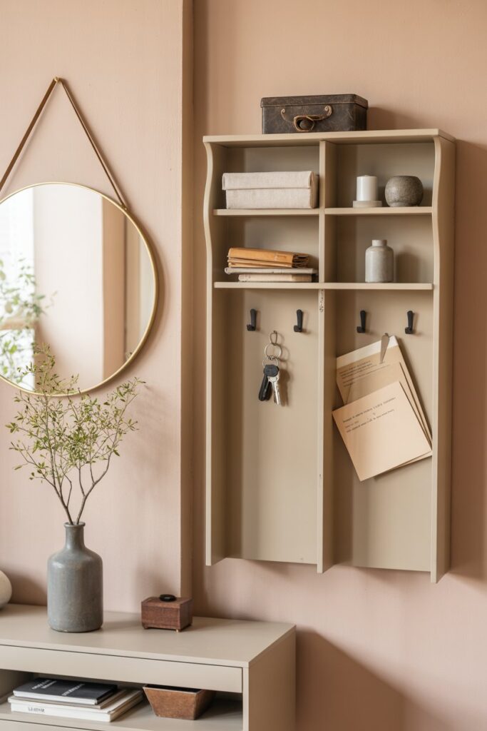 Hidden Key & Mail Wall Cabinet