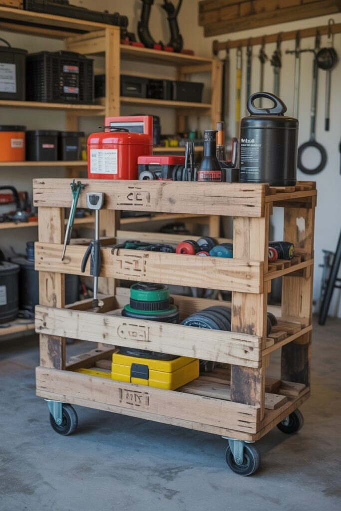 Rolling Pallet Storage Cart
