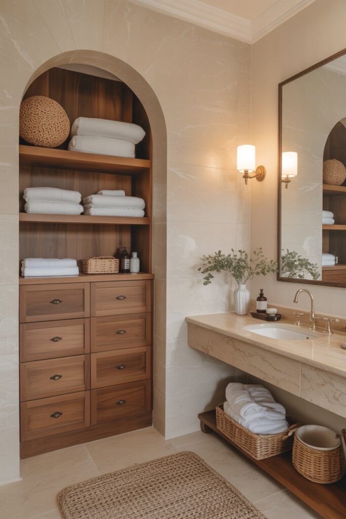 Arched Corner Bathroom Closet