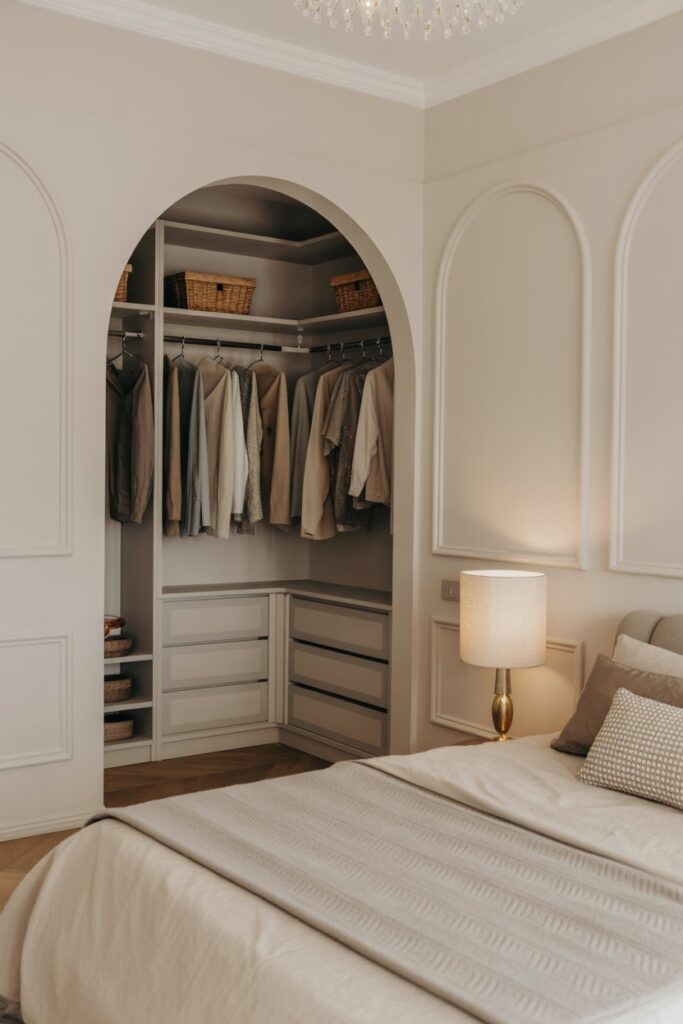 Arched Corner Closet Design