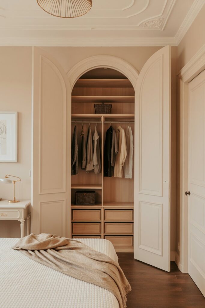 Arched Corner Closet Design