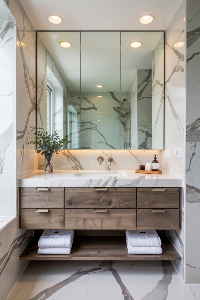 Floating Vanity with Hidden Drawers