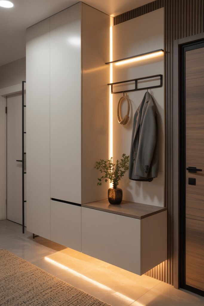 Floating Entryway Cabinet Storage