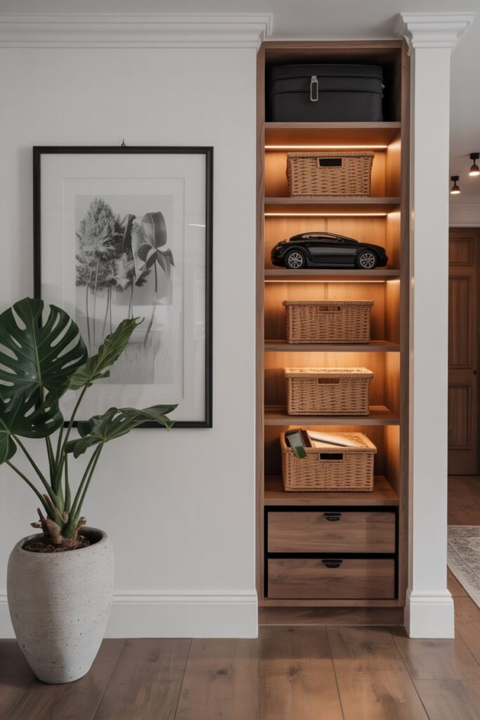 Entryway Wall Art Hidden Storage