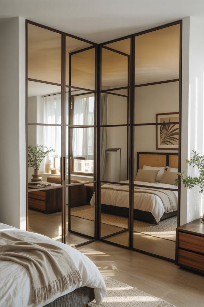 Mirror Corner Closet Doors