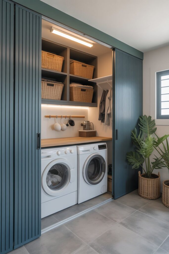 Hidden Laundry Garage Storage